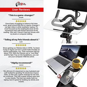 TFD The Tray | Compatible with Peloton Bikes (Original Models), Made in USA | Premium Acrylic Holder for Laptop, Tablet, Phone, Books & More - The Ultimate Peloton Accessories