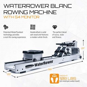 WaterRower Blanc Rowing Machine with S4 Monitor