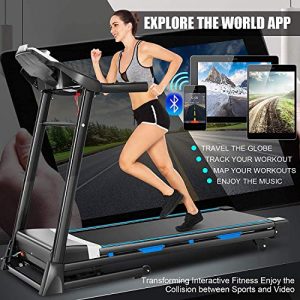 ANCHEER Treadmill, 3.25HP Auto Incline 0-15 Level Treadmills for Home with APP, 300LBS Capacity Walking Running Machine and 12 Programs for Home/Gym Cardio Use