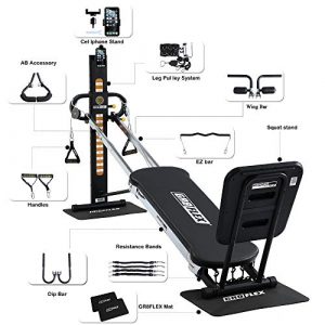 GR8FLEX High Performance Gym - Carbon Fiber Black XL Model with Total Over 100 Workout Exercises
