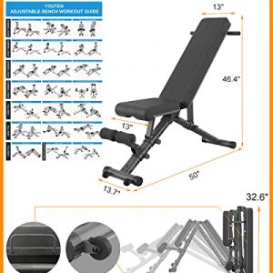 BARWING 10-5-4-2 Adjustable Weight Bench | 800 LB Incline Decline Workout Bench for Home Gym | 5 Min Easy Assembly Foldable Training Lifting Bench Press | Unique Dragon Flag Handle for Abdominal Arm Exercise