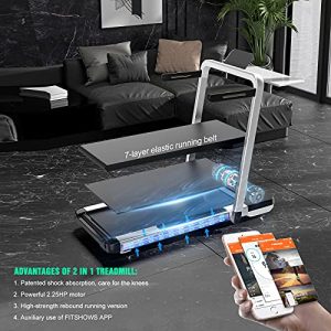 ANCHEER 2 in 1 Under Desk Treadmill, 2.25HP Electric Folding Treadmill with LCD Touch Display and Remote Control for Home & Office