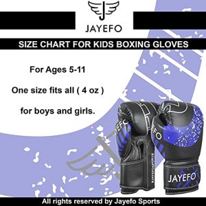 Kids Boxing Gloves MMA Boys Girls Punching Bag Glove Kickboxing Muay Thai Youth Set Junior Gloves for Kids (Blue, 4 OZ)