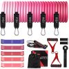 Find-MyWay Resistance Bands Set, 18pcs Exercise Bands for Men and Women, Workout Bands with Door Anchor, Handles, Carry Bag, Legs Ankle Straps for Strength Training, Physical Therapy, Home Workouts
