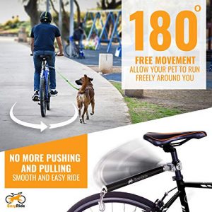 Malabi V2.0 - 180° Rotating Dog Bike Leash - with Shock Absorbers and Quick Attach Mechanism | Carbon Fiber | Detachable, Adjustable for The Smoothest Ride
