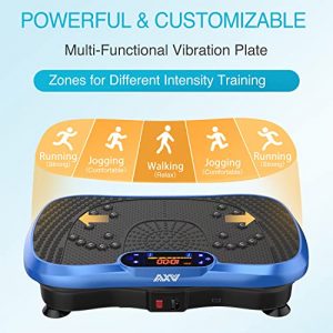 AXV Vibration Plate Exercise Machine Whole Body Workout Vibrate Fitness Platform with Music Speaker Fitness Bands for Weight Loss Shaping Toning Wellness Home Gyms Workout