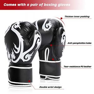 ELEMARA Freestanding Punching Bag with Boxing Gloves and Suction Cup Base for Adult Youth, Black, 69