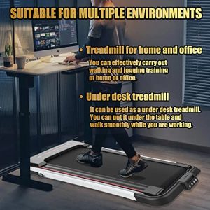 2 in 1 Under Desk Treadmill,2.25HP Folding Electric Treadmill Running Walking Jogging Machine for Home Office with Remote Control & LED Display,Installation-Free