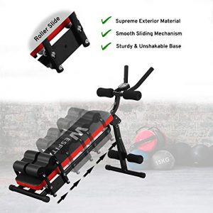 Wesfital Core & Abdominal Trainer Ab Machine Sit Up Bench Exercise Equipment with 3 Difficulty Levels with Digital Monitor