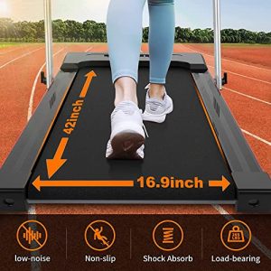 LeapYouth Under Desk Treadmill, 2.25 HP Folding Electric 2 in 1 Treadmill with Remote Control and LED Display,Walking Jogging Running Machine for Home Office Use, Installation-Free