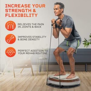 LifePro RelaxaVibe Vibration Plate Exercise Machine - Vibration Platform for Circulation & Metabolism Boost - Elegant Living-Room Vibration Machine - Whole Body Vibration Plate with Heated Ottoman