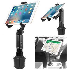 Cup Holder Tablet Mount, Tablet Car Cradle Holder Made by Cellet Compatible for 2021 iPad Pro New Air iPad Mini Samsung Galaxy Tab S7 S6 Lite S5e A7 Amazon Fire 7 HD 10 9 Microsoft Surface Go2 etc.