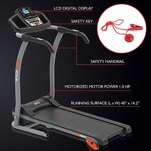 Hurtle Electric Folding Treadmill Exercise Machine - Smart Compact Digital Fitness Treadmill Workout Trainer w/Bluetooth App Sync, Manual Incline Adjustment, for Walking, Running, Gym HURTRD18