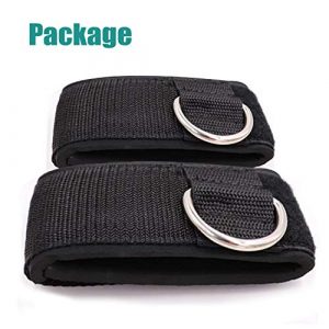 Fitness Ankle Straps, Ankle Workout Strap for Gym Machines Exercise, 2 PCS Adjustable Neoprene Padded D-Ring Exercises Belt Band Attachment for Cable Machines Leg Extensions, Abs and Glute Exercises