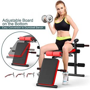 Sporfit Sit Up Bench, Adjustable Ab Bench for Full Body Exercise, Foldable Strength Training Bench with LCD Monitor for Home Gym & body workout(Red)