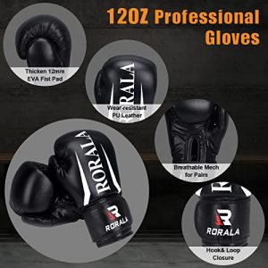 RORALA Punching Bag with Stand 70’’-203lbs, Freestanding Heavy Boxing Bag for Adult Youth, Men Stand Kickboxing Bags Including 12OZ Pro Gloves (Black)