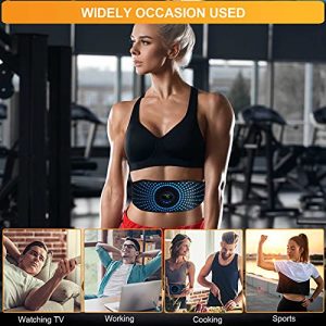 YEMIUGO Abs Trainer Flex Belt for Women Men, Upgrade No Need Replace Pad AB machine 6 Modes 15 Intensity Levels Abs Workout Equipment - Rechargeable Ab Trainer Belt Toner for Abdominal