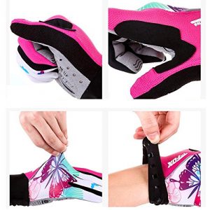 FreeMaster Full Finger Gel Girl's Cycling Gloves Touch Screen Sport Women's Half Fingerless Mountain Road Gloves Bicycle Bike Mittens Pink
