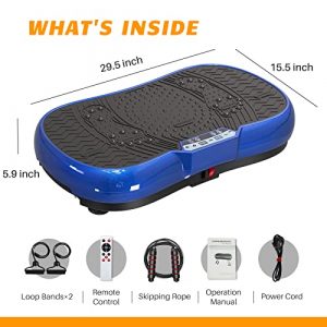 Vibration Plate Exercise Machine with Bluetooth Speaker, 99 Levels & 10 Modes Whole Body Shape Vibration Platform Machine with Jump Rope for Weight Loss Fitness, Home Gym Equipment Workout Machine