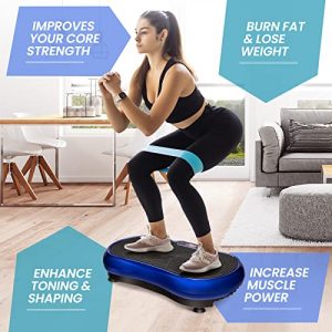 Sporfit 3D Vibration Plate ,Whole Body Vibration Plate Exercise Machine,Whole Body Vibration Platform w/Loop Bands, Bluetooth, Remote, 99 Level