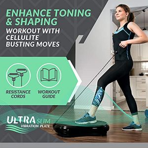 Bluefin Fitness Vibration Platform | Ultra Slim | Built-in Bluetooth Speakers | Silent Drive Motor | Ideal for Toning and Weight Loss Machine