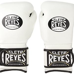 Cleto Reyes Hook and Loop Boxing Training Gloves, White, 14 OZ
