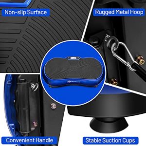 Goplus 3D Vibration Plate, Vibration Fitness Platform with 180 Speeds Adjustment, 0-10 Timer, Remote Control, Loop Bands, Exercise Machine for Whole Body Fitness (Blue)