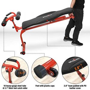 STOZM Adjustable Sit Up Bench / Weight Bench, Workout Station with Large Backrest for Full-Body Workout & Strength Training - Support up to 330lbs (Red), H10H