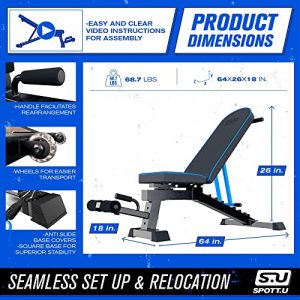 Adjustable Weight Bench Workout Bench Press Resists 1000 lbs - 96 Positions - Strength Training Benches - Foldable Workout Bench Adjustable - Foldable Weight Bench Adjustable Bench - Exercise Bench Incline Decline Bench - Gym Bench For Home