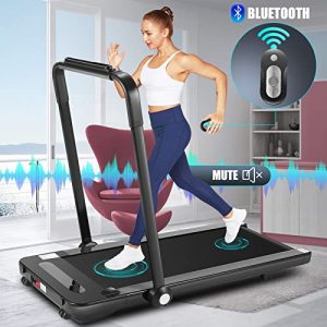 Folding Electric Treadmill for Home, 265lb Weight Capacity, FUNMILY 2 in 1 Under Desk Treadmill for Walking Running