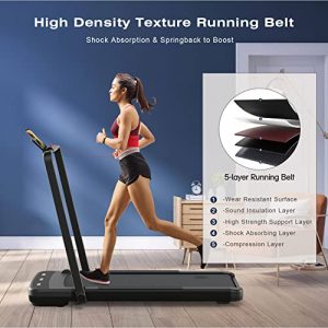 JOZZBY Under Desk Treadmill - 2 in 1 Folding Treadmill for Home Exercise, Easy Assembly, Sturdy, Portable and Space Saving, Remote Control, Foldable Walking Pad for Home, Office