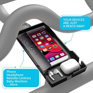 Peloton Bike Phone Holder, Peloton Tray Handlebar Anti-Slippery Bike Phone Mount Bracket Holder with Grip Band for Exercise Peloton Bike Microphone Stand Indoor Gym Treadmill