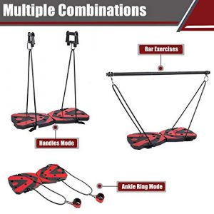 Portable Home Gym Workout Equipment with 12 Exercise Accessories Including Heavy Resistance Bands Abs Workout Push-up Stand Tricep Bar Pilates Bar and More for Full Body Workouts System Men Women