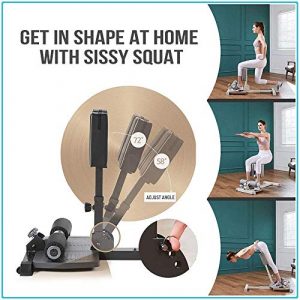 leikefitness Deluxe Multi-Function Deep Sissy Squat Bench Home Gym Workout Station Leg Exercise Machine Black-8300