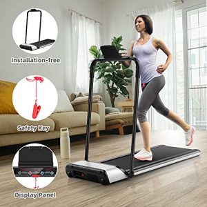 GOPLUS Ultra-Thin Electric Folding Treadmill, Installation-Free Design, Low Noise, Walking Jogging Machine, Superfit Treadmill for Home Use