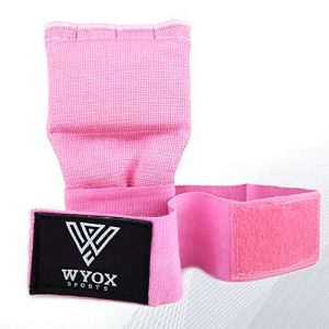 WYOX Boxing Hand Wraps Gel Knuckle Padded Inner Elastic Quick Wraps Fist Protection Boxing Gloves for Women Men Wrist Wrap MMA Muay Thai Training Handwraps (Pink, S-M)