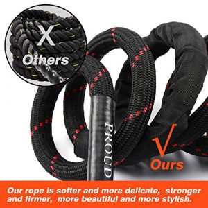 Weighted Jump Ropes for Fitness,3LB Heavy Jump Rope for Men&Women Adults,Workout Equipment Skipping Battle Rhino Rope with Sleeve for Home Gym,Total Body Aerobic Exercise for Boxing Training(9.2ft)