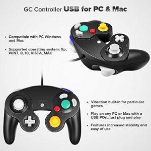 VOYEE PC Controller, Replacement for Gamecube Controller, Compatible with Wired USB Gamecube Controller/PC Windows 7 8 10 (Black)