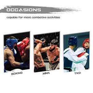 Luniquz Boxing Headgear for Kids Junior Adults Kickboxing Training MMA Sparring Karate, M Red