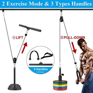 SERTT LAT and Lift Pulley System Gym, Upgraded DIY Fitness Pulley Cable Machine Attachment for Triceps Pull Downs, Biceps Curl, Forearm, Shoulder - Home Gym Exercise Pulley System Equipment