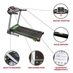 Fitness Avenue Treadmill with Manual Incline and Bluetooth Speakers by Sunny Health & Fitness, Black (FA-7967)