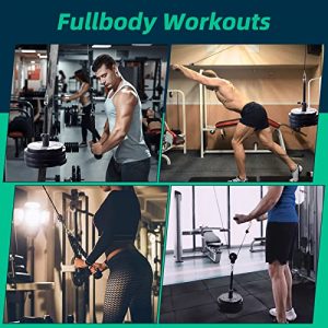 Weight Cable Pulley System Gym,Home Fitness LAT and Lift Tricep Pulley System with Dual Cable Pulley Machine Loading Pin for Tricep,Biceps Curl,Back,Arm,Shoulder Pull Down Cable Machine Attachment