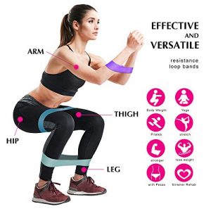 Resistance Loop Bands for Legs and Butt, Pack of 4 Different Resistance Levels Elastic Band for Full Body Workout, Pilates, Yoga, Home Fitness, Muscle Training, Physical Therapy