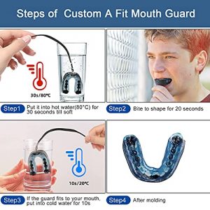 4Pcs Football Mouth Guard, Soft Mouth Guard Sports Football Youth Mouth Guard, Football Mouthpiece Sport Mouthguard with Strap for Boxing, MMA, Football, Basketball, Lacrosse, Hockey