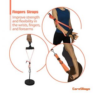 CoreSlings Cable Exercise Handles with Finger Straps for gripping Forearm Strength Training, Workout Handles Cable attachments for Gym, Resistance Bands Handles.