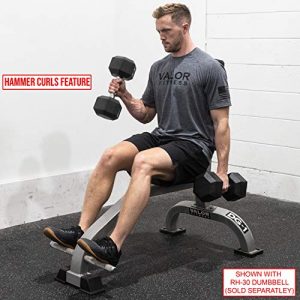 Valor Fitness DG-1 Stationary Upright Bench for Seated Shoulder Presses, Bicep Curls, and Tricep Extensions