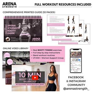 Arena Strength Fabric Booty Bands - Fabric Exercise Bands for Legs and Butt | Fabric Resistance Bands | Hip Resistance Bands Set of 3 with Workout Guide and Carry Case