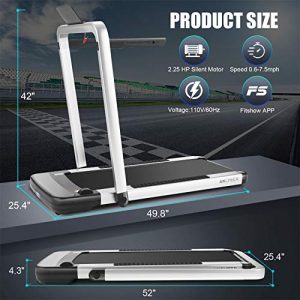 ANCHEER 2 in 1 Folding Treadmill,Electric Under Desk Treadmill with App & Remote Control,Acrylic Touch Screen