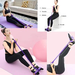 Home Workout Ropes and your Therapy Trainer - Exercises Weight Loss Jump Rope and Resistance Physical, Stretching Leg, Arm, Stomach Muscle Tension Straps - Band Fitness Equipment Bundle
