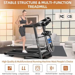 SYTIRY Treadmill,3.25 HP Electric Treadmill for Home with Incline,Multifunctional Folding Treadmill